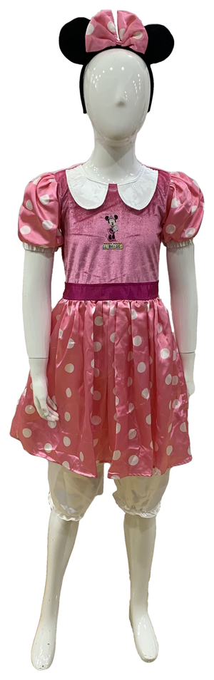Costume Vestito Abito Travestimento Carnevale Bambina Minnie DISNEY Vestito Cerchietto 7/10 Anni - 3822