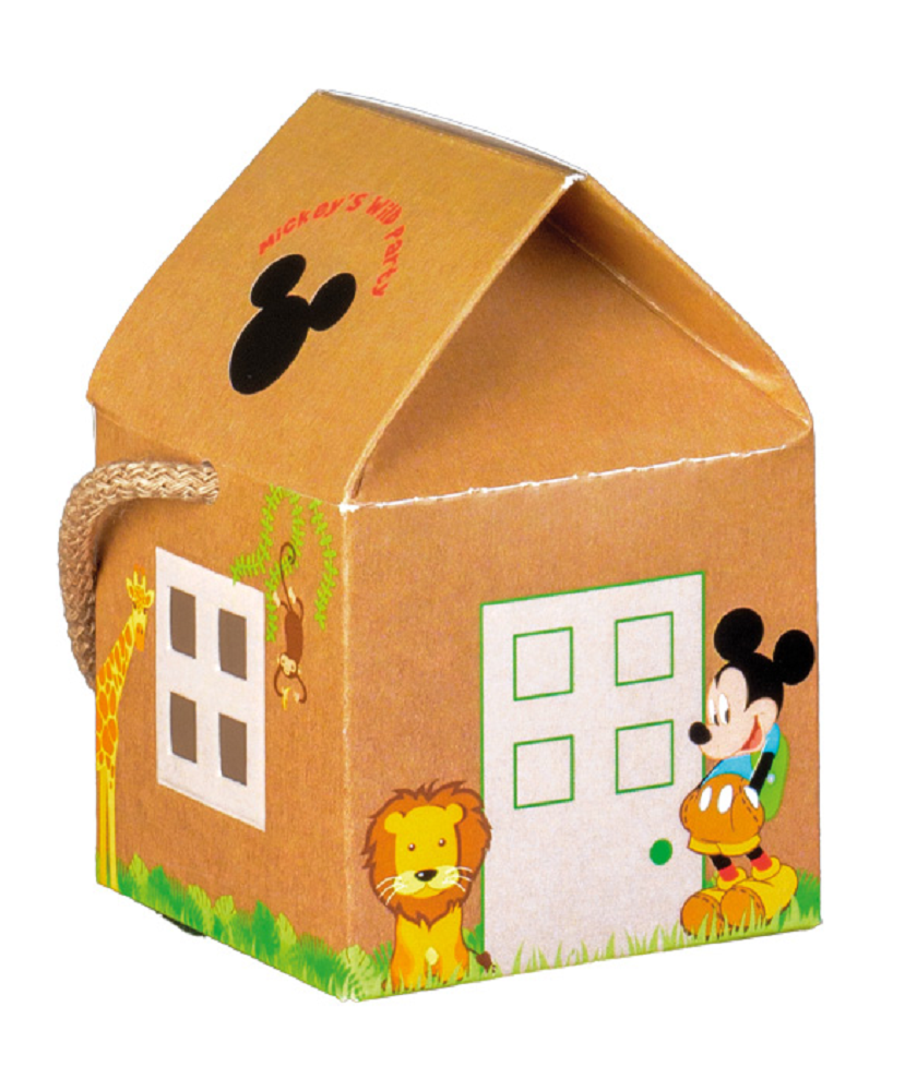 Bomboniera Astuccio Topolino DISNEY Casetta con Cordino Portaconfetti Savana - 68211