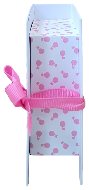 Bomboniera Astuccio Mongolfiera Libro Scatolina Portaconfetti Rosa - 17819