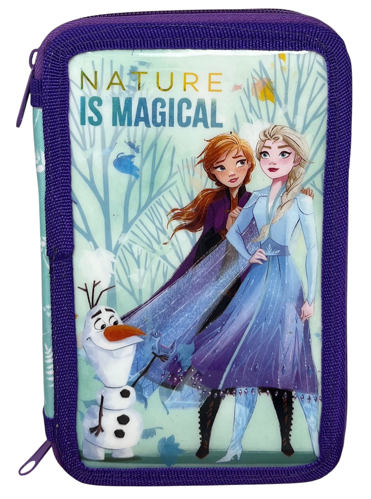Astuccio Scuola Frozen Ii DISNEY Elsa Anna Olaf Multiscomparto 2 Zip Portacolori - Wd21132
