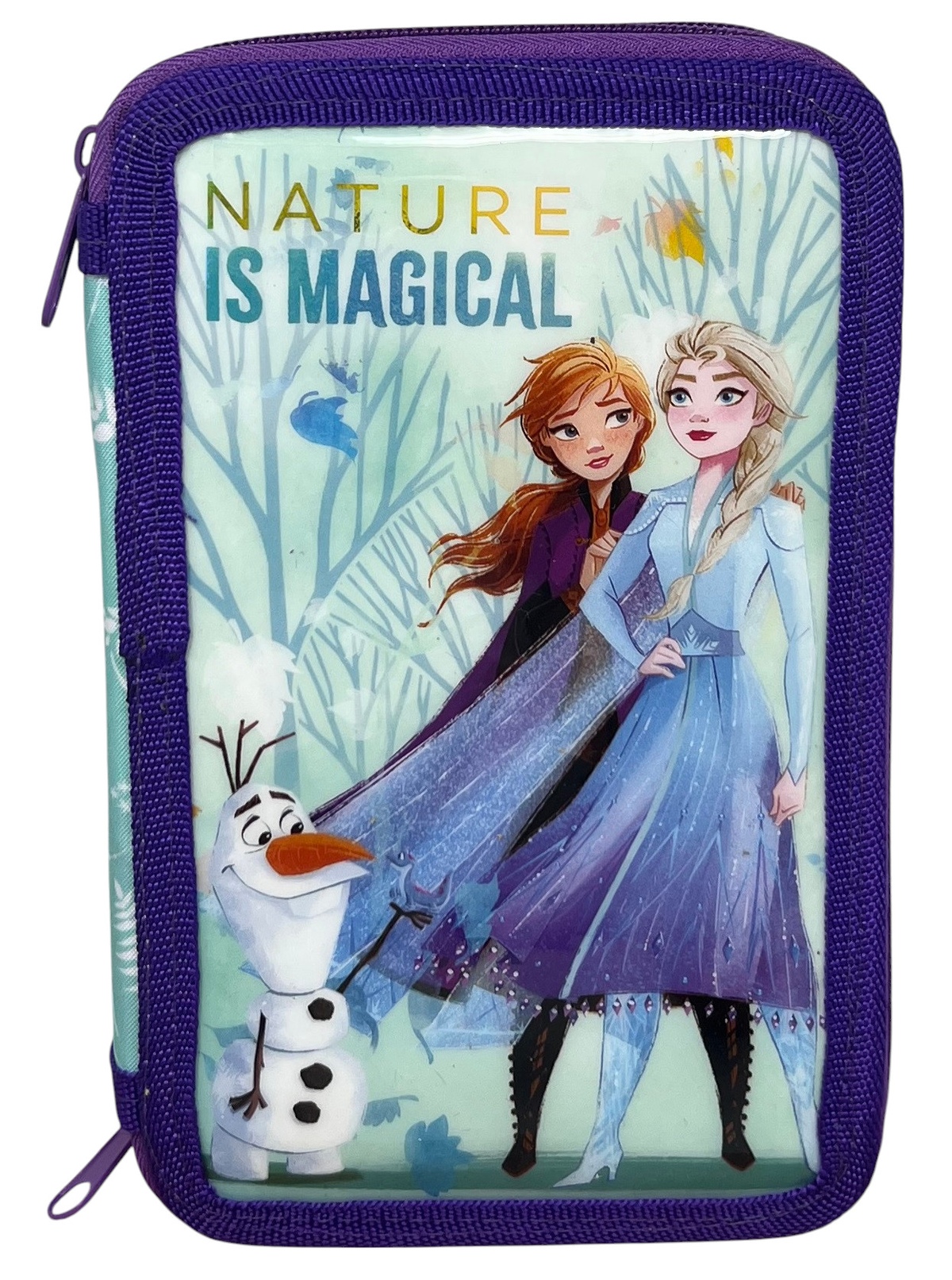 Astuccio Scuola Frozen Ii DISNEY Elsa Anna Olaf Multiscomparto 2 Zip Portacolori - Wd21132