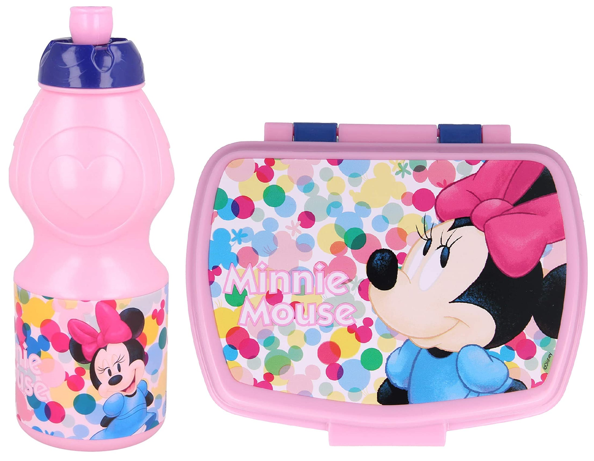 Set Borraccia + Portamerenda Minnie Mouse DISNEY Plastica Bpa Free Ml. 400 - Minnie21/2pz