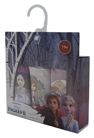 Set 3 Mutandine Frozen Ii Elsa Anna DISNEY Slip 100% Cotone 3/8 Anni Bambina - Fro1593
