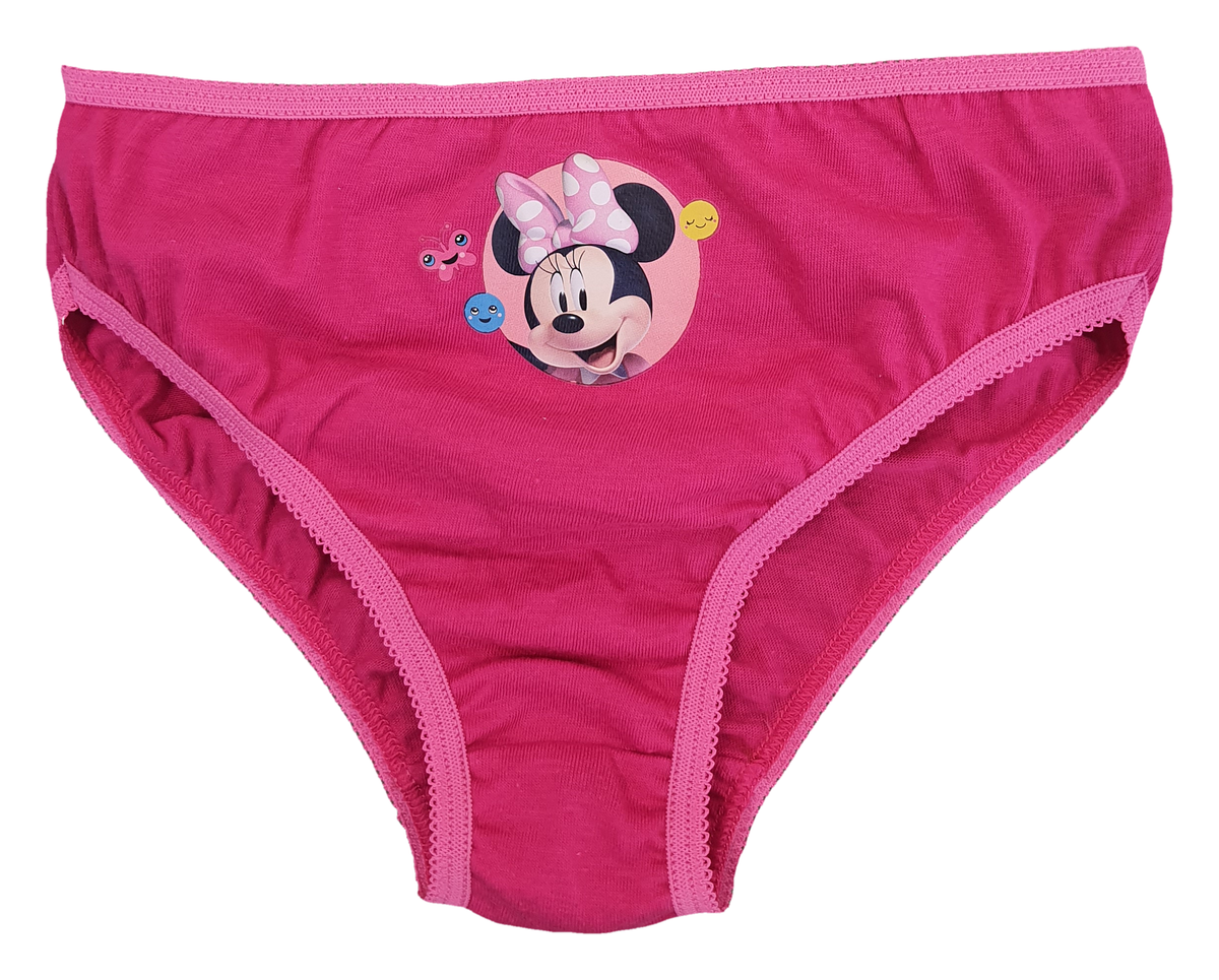 Set 3 Mutandine Minnie Mouse DISNEY Slip 100% Cotone 3/8 Anni Bambina - Min1497