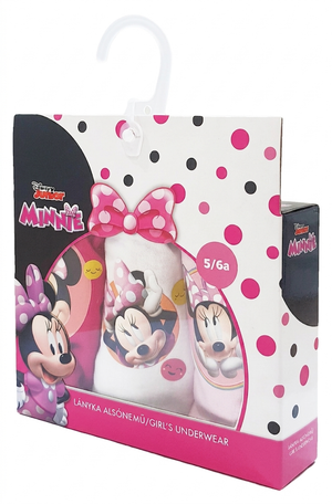 Set 3 Mutandine Minnie Mouse DISNEY Slip 100% Cotone 3/8 Anni Bambina - Min1497