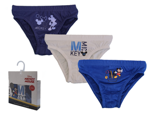 Set 3 Mutandine Mickey Mouse DISNEY Topolino Slip 100% Cotone 2/6 Anni Bambino- Mic1505