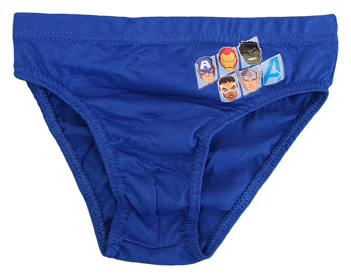 Set 3 Mutandine Avengers MARVEL Thor Iron Man Capitan America Hulk Slip 100% Cotone 3/8 Anni Bambino- Av1513