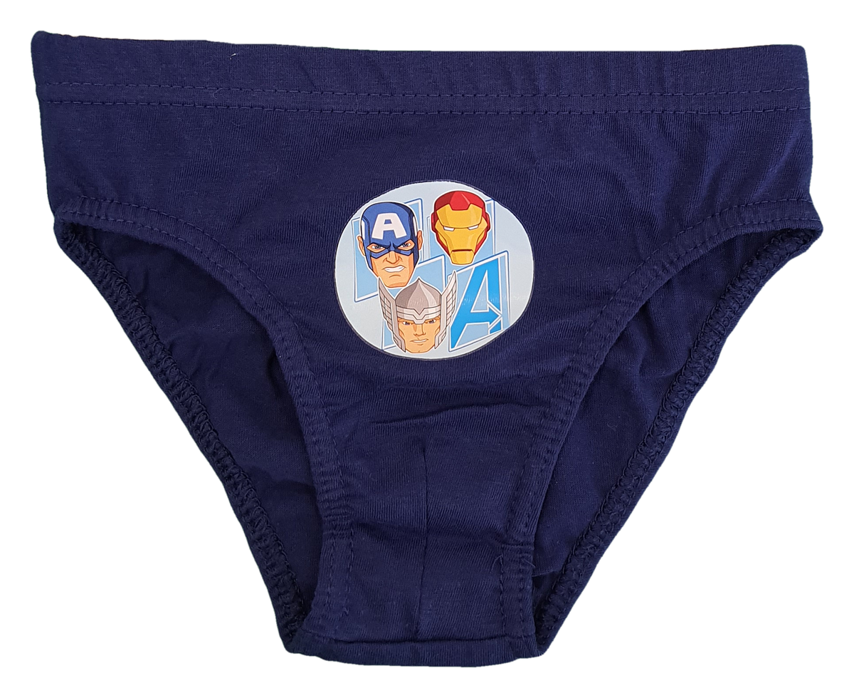 Set 3 Mutandine Avengers MARVEL Thor Iron Man Capitan America Hulk Slip 100% Cotone 3/8 Anni Bambino- Av1513