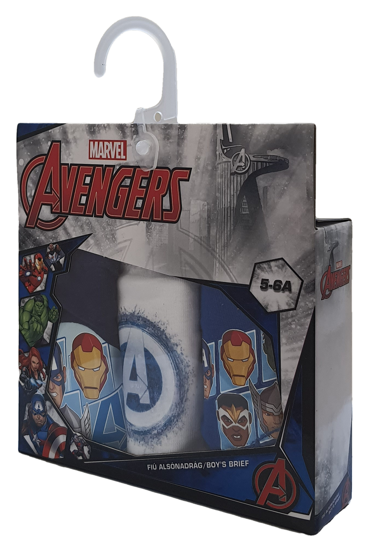 Set 3 Mutandine Avengers MARVEL Thor Iron Man Capitan America Hulk Slip 100% Cotone 3/8 Anni Bambino- Av1513