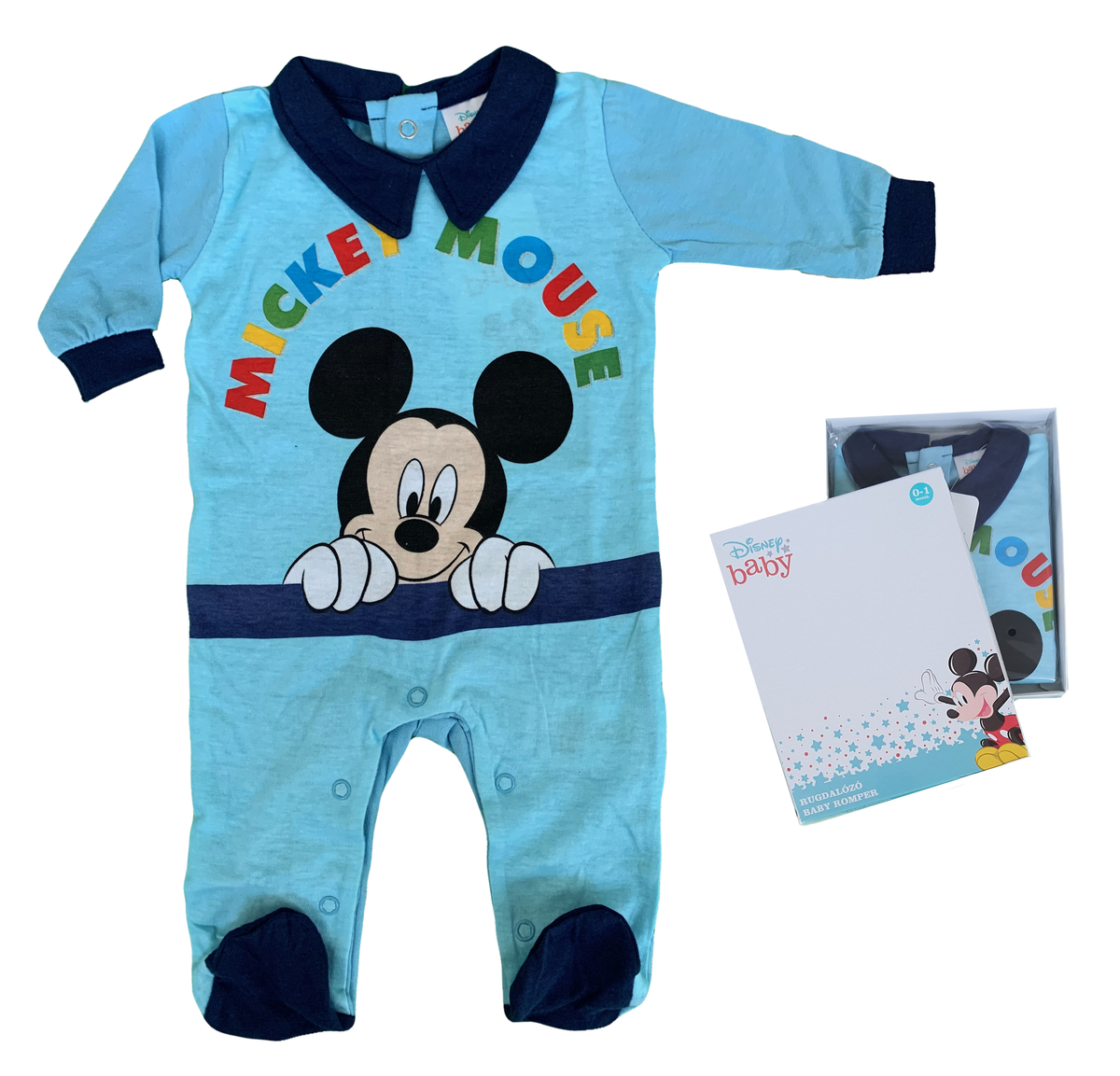 Tutina Lunga con Piedini Mickey Mouse DISNEY Topolino 100% Cotone 0/6 Mesi - Mic1609/5