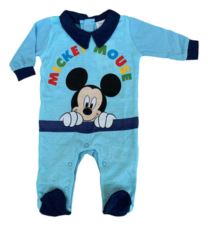 Tutina Lunga con Piedini Mickey Mouse DISNEY Topolino 100% Cotone 0/6 Mesi - Mic1609/5