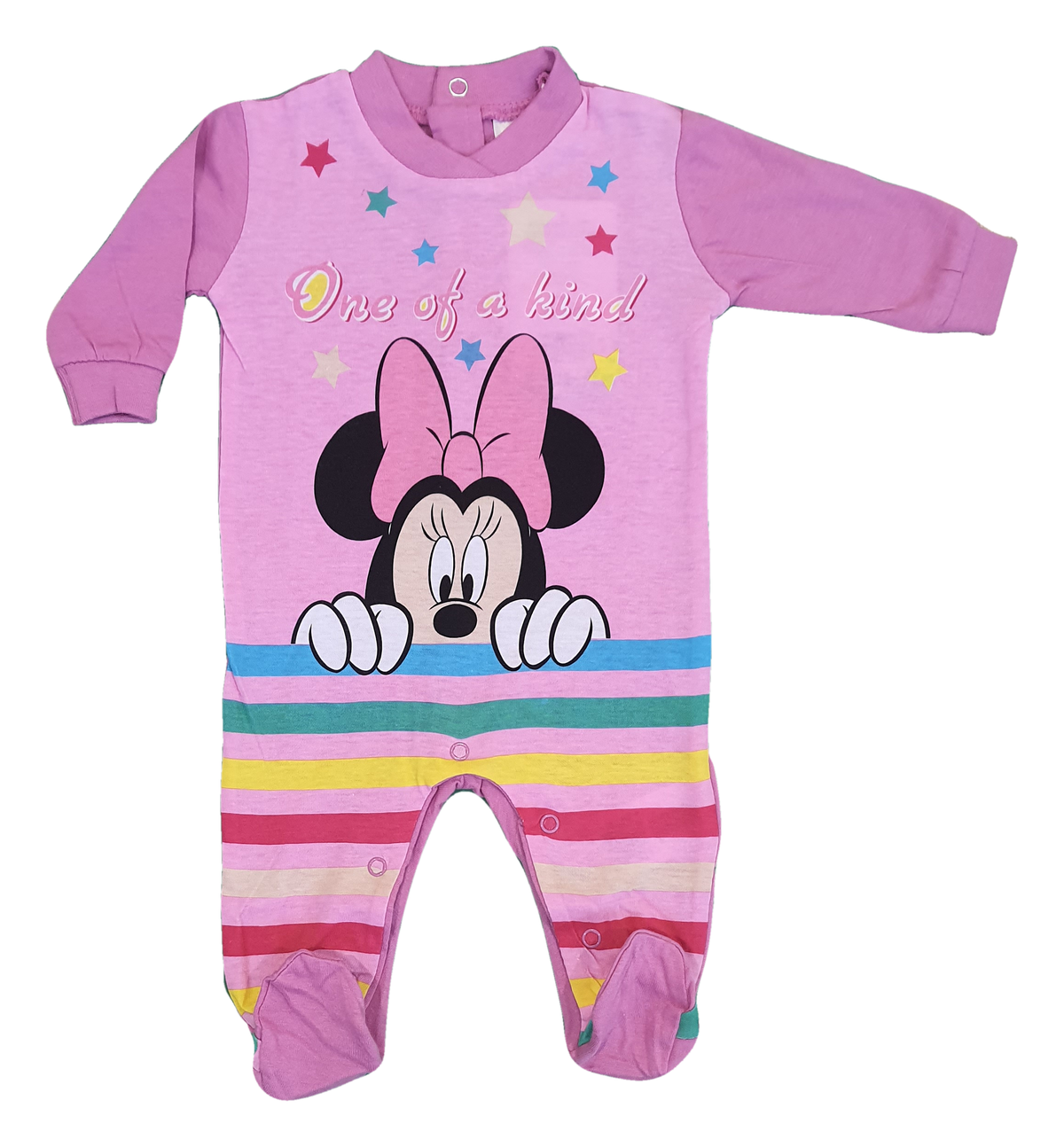 Tutina Lunga con Piedini Minnie Mouse DISNEY 100% Cotone 0/6 Mesi - Min1610/3