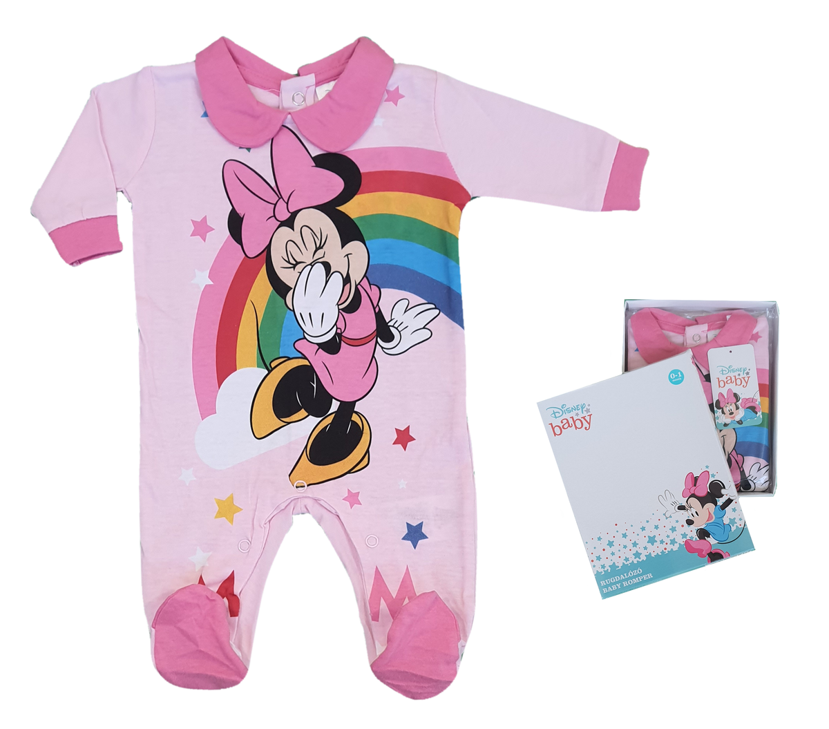 Tutina Lunga con Piedini Minnie Mouse DISNEY 100% Cotone 0/6 Mesi - Min1610/5
