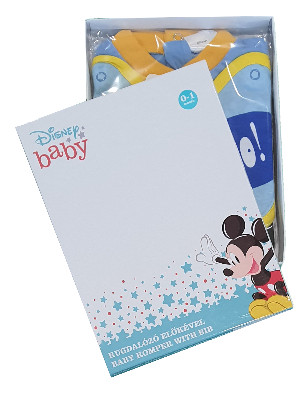 Tutina Lunga con Piedini + Bavetto Mickey Mouse DISNEY Topolino 100% Cotone 0/6 Mesi - Mic1728/1
