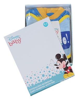 Tutina Lunga con Piedini + Bavetto Mickey Mouse DISNEY Topolino 100% Cotone 0/6 Mesi - Mic1728/3