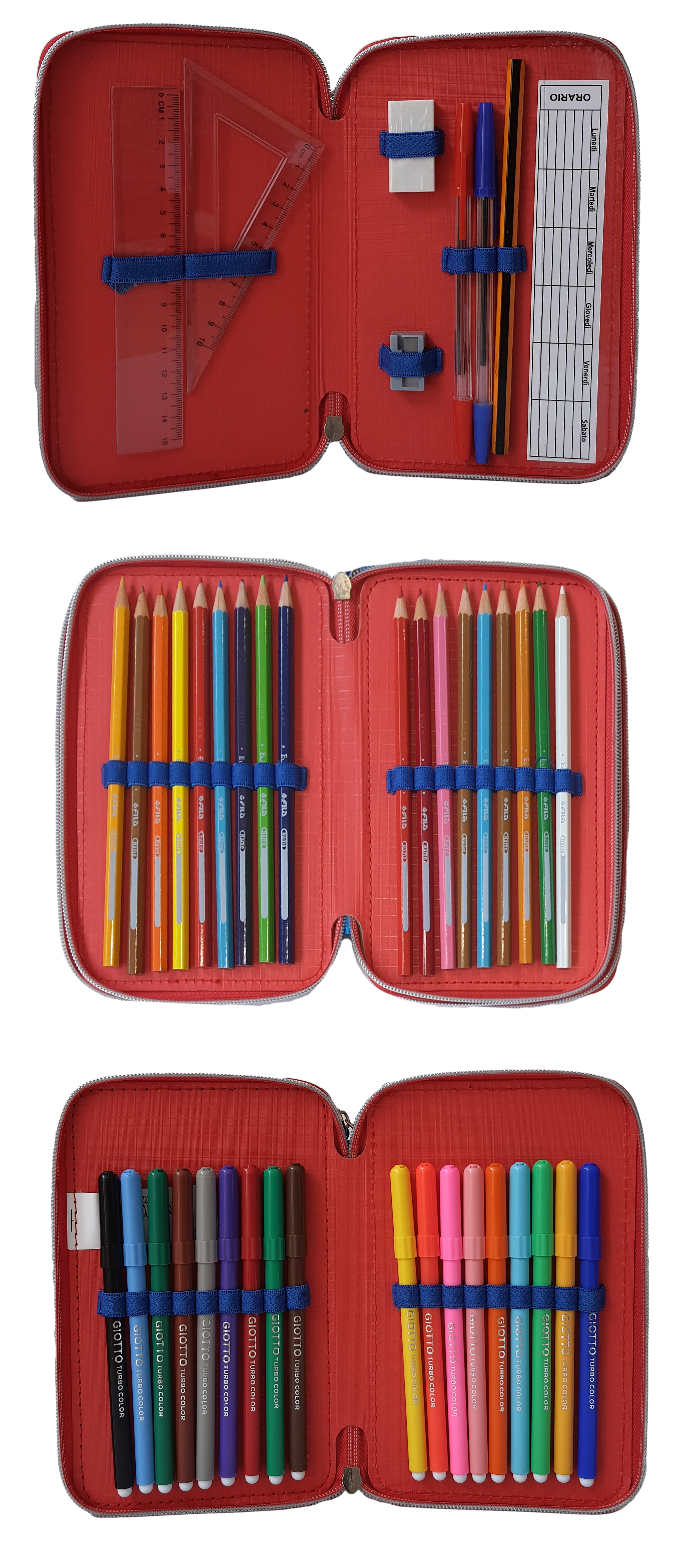 Astuccio Scuola 3d Mickey Mouse DISNEY Topolino Multiscomparto 3 Zip Portacolori Fila Giotto - Mic0632