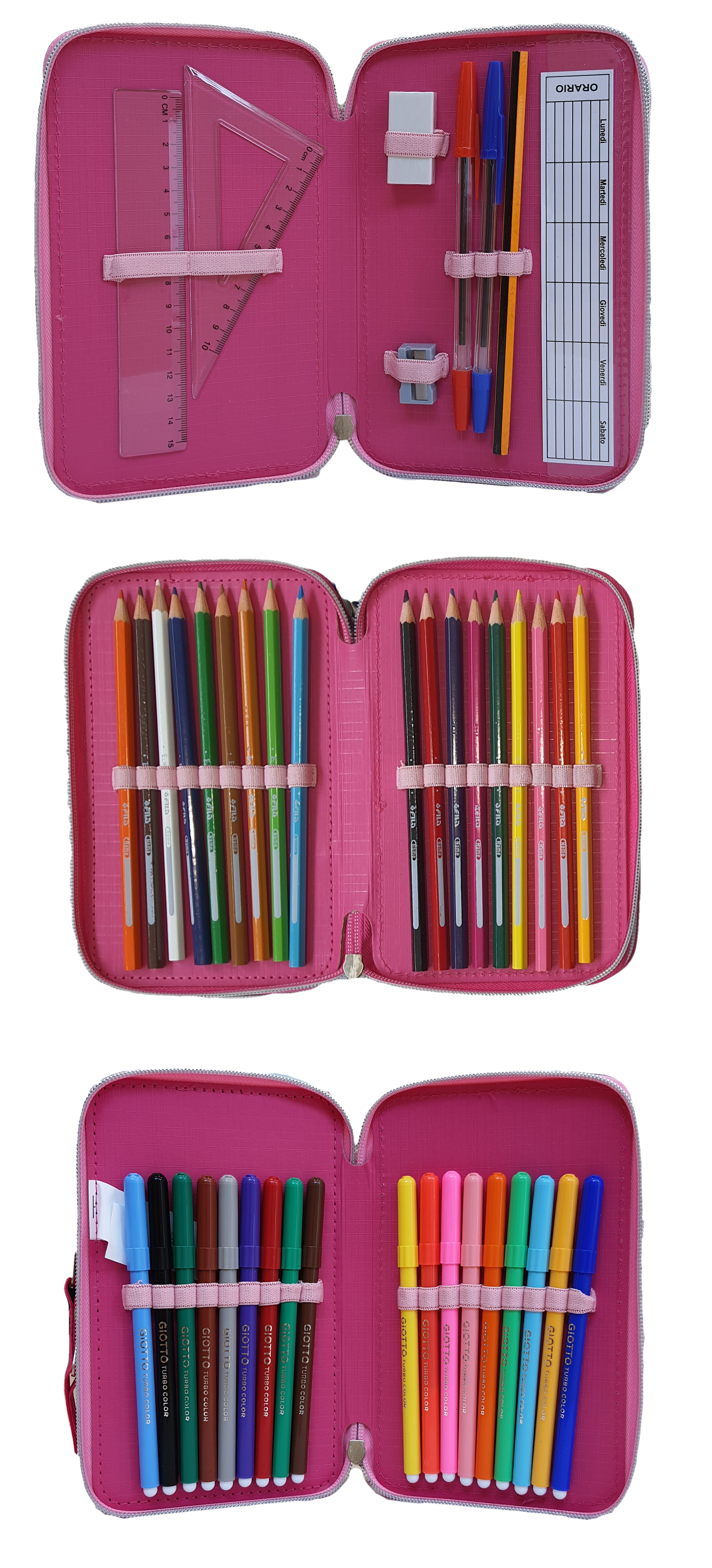 Astuccio Scuola 3d Minnie Mouse DISNEY Multiscomparto 3 Zip Portacolori Fila Giotto - Min0632