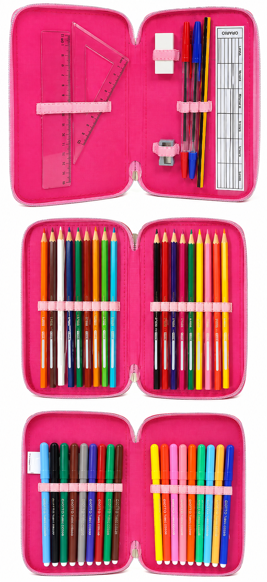 Astuccio Scuola 3d Minnie Mouse DISNEY Multiscomparto 3 Zip Portacolori Fila Giotto - Min0632