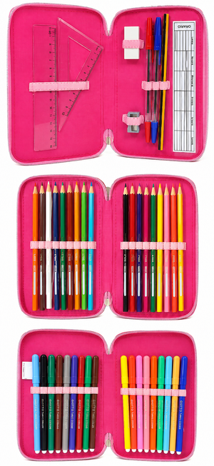 Astuccio Scuola 3d Minnie Mouse DISNEY Multiscomparto 3 Zip Portacolori Fila Giotto - Min0632