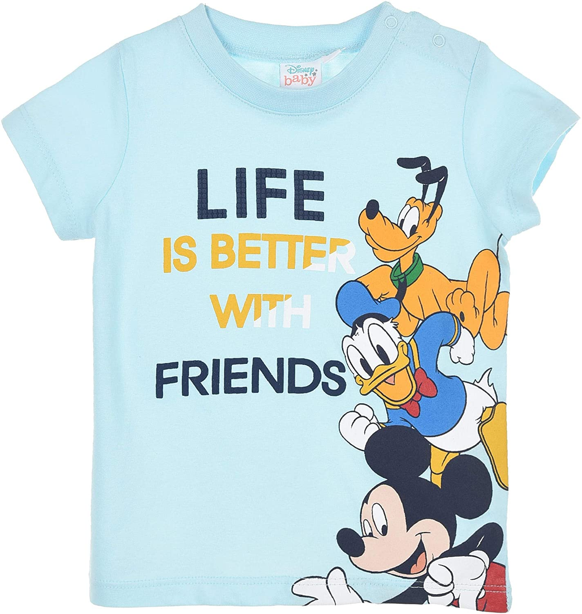 T-Shirt M.c. Mickey Mouse DISNEY Topolino Maglietta Neonato Bambino Sun City 6/24 Mesi - Ue0062azzurro
