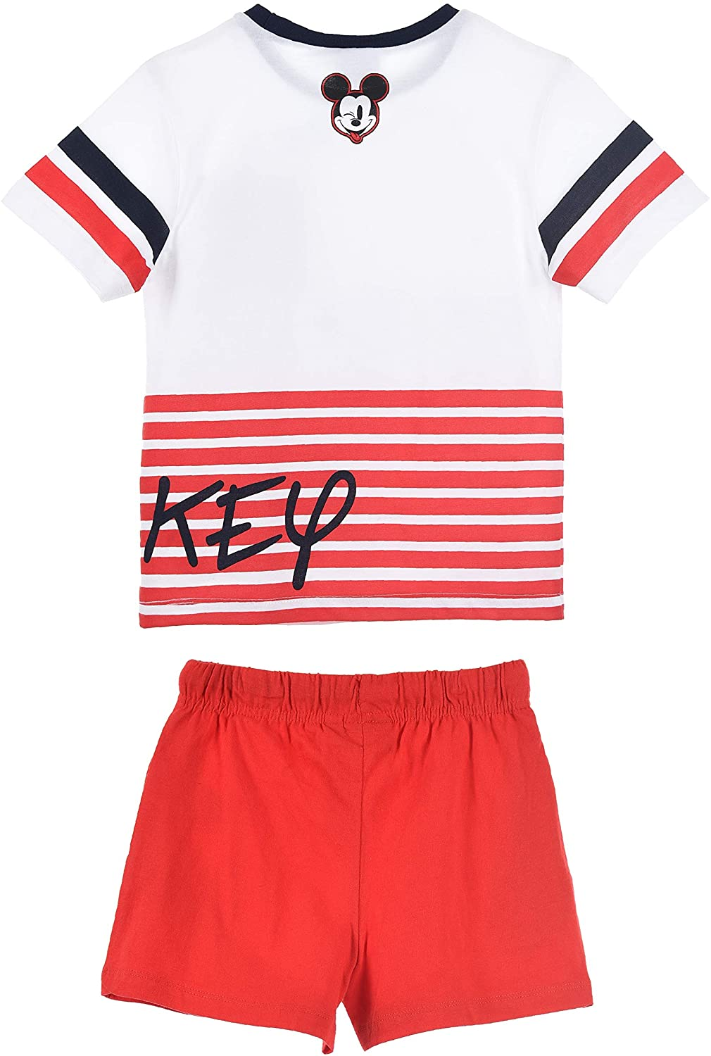Completo Estivo Mickey Mouse DISNEY Topolino Short + T-Shirt Bambino Sun City 3/8 Anni - Ue1168rosso