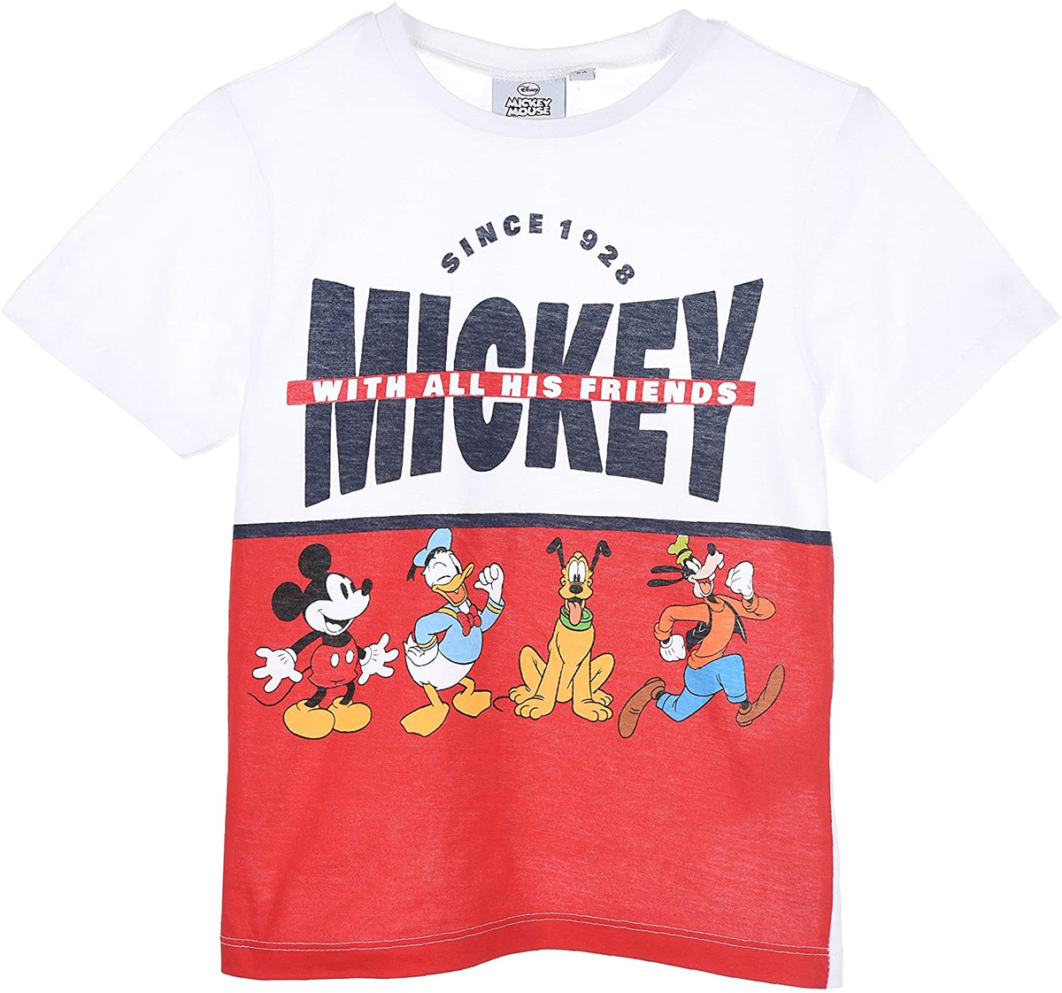 Completo Estivo Mickey Mouse DISNEY Topolino Short + T-Shirt Bambino Sun City 3/8 Anni - Ue1162rosso