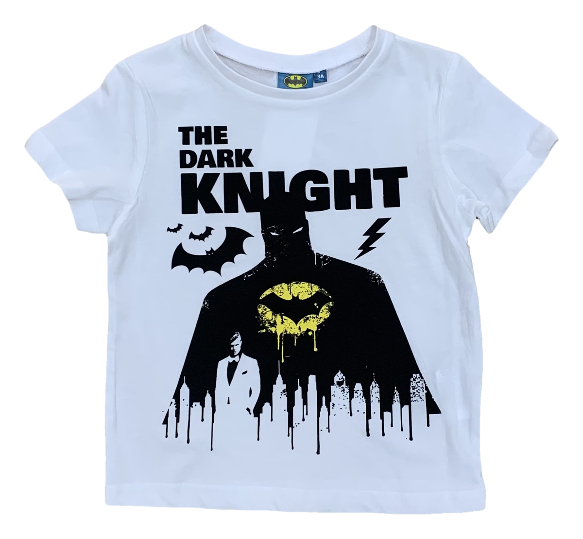 T-Shirt M.c. Batman Maglietta Bambino Sun City 3/8 Anni - Ue1174bianco