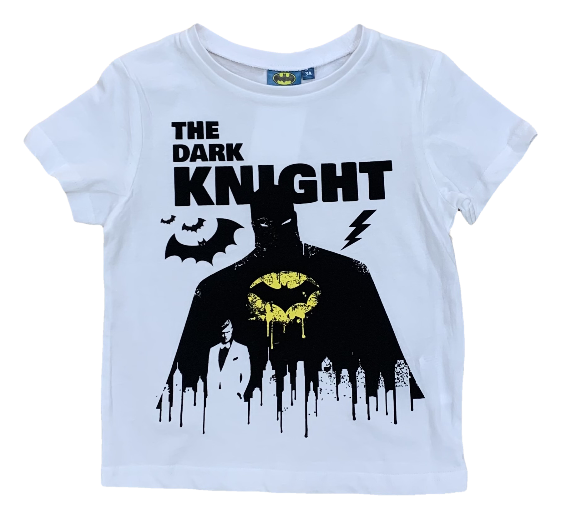 T-Shirt M.c. Batman Maglietta Bambino Sun City 3/8 Anni - Ue1174bianco