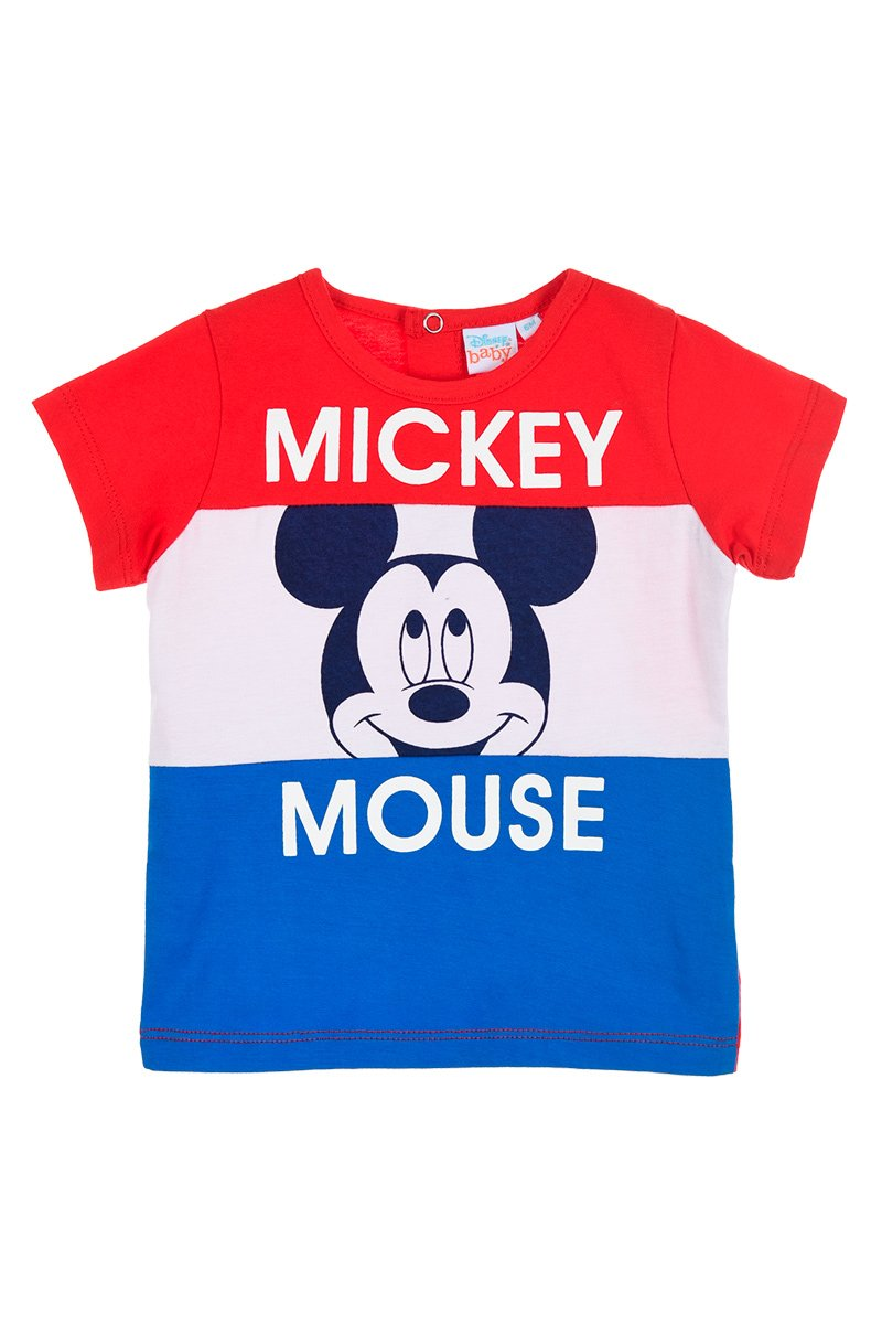 T-Shirt M.c. Mickey Mouse DISNEY Topolino Maglietta Neonato Bambino Sun City 6/24 Mesi - Ue0042rosso