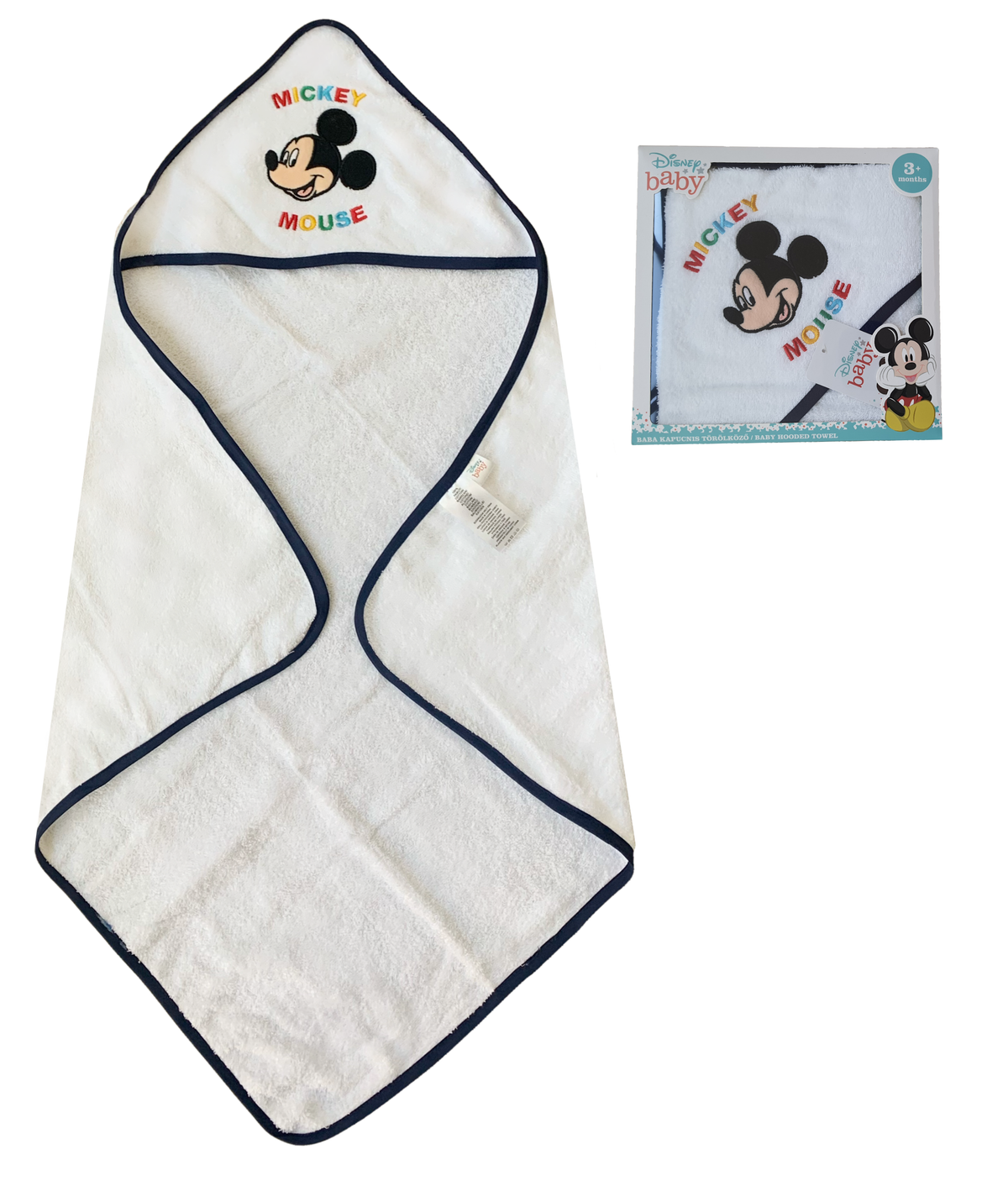 Accappatoio Triangolo Topolino Mickey Mouse DISNEY Neonato Bambino Asciugamano in Cotone - Mic1726/1
