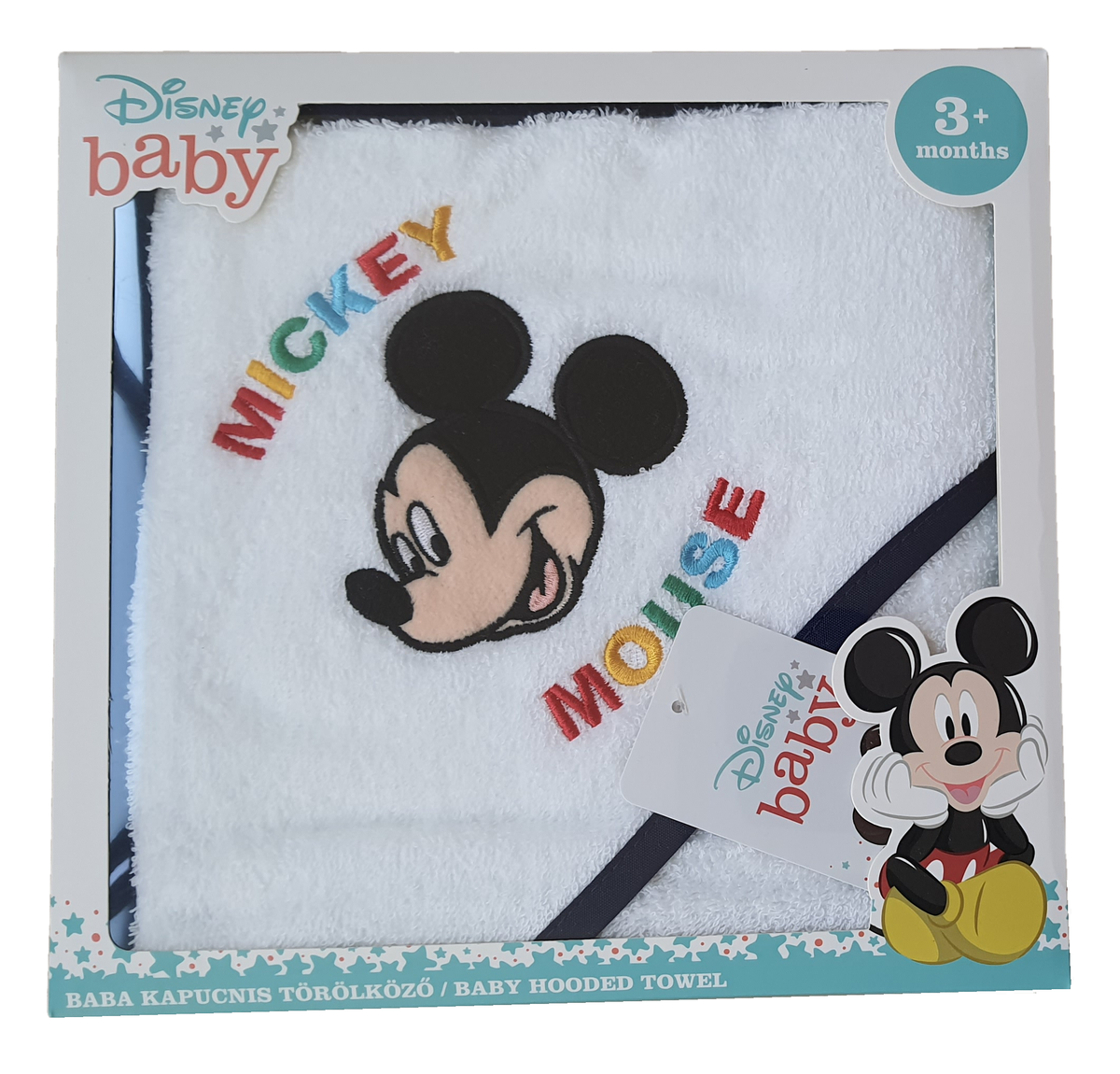 Accappatoio Triangolo Topolino Mickey Mouse DISNEY Neonato Bambino Asciugamano in Cotone - Mic1726/1