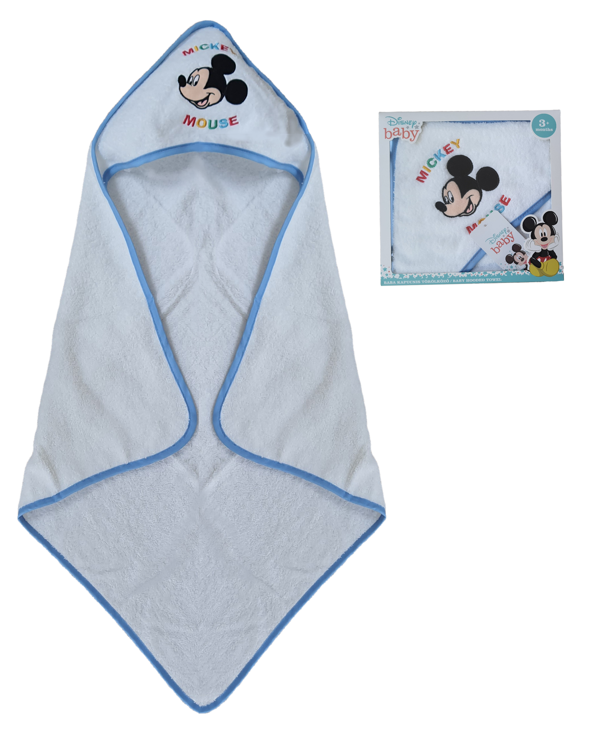 Accappatoio Triangolo Topolino Mickey Mouse DISNEY Neonato Bambino Asciugamano in Cotone - Mic1726/2