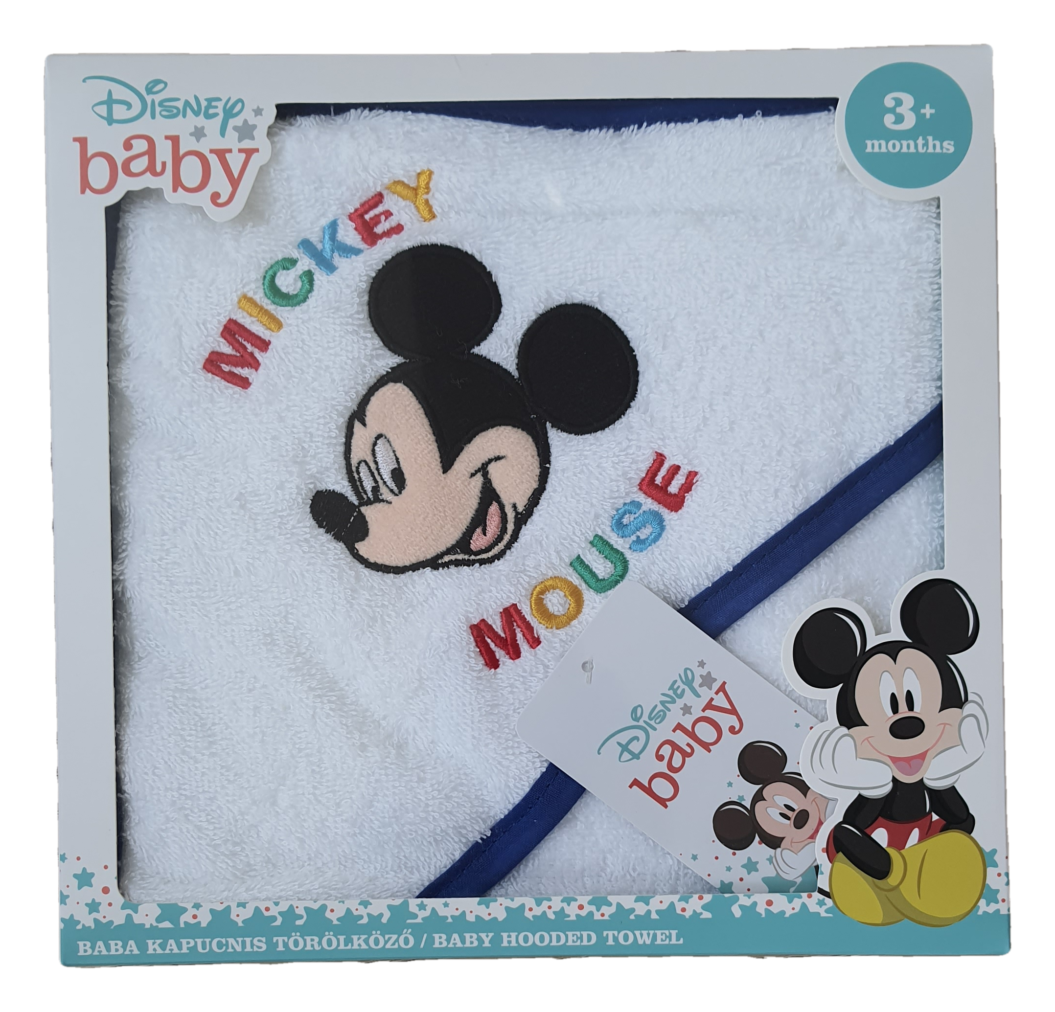 Accappatoio Triangolo Topolino Mickey Mouse DISNEY Neonato Bambino Asciugamano in Cotone - Mic1726/3