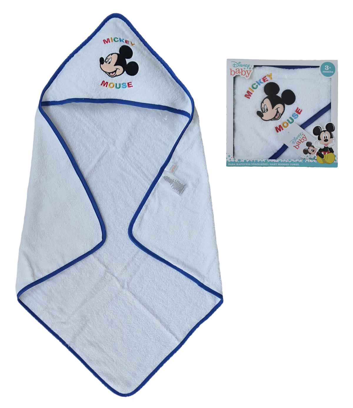 Accappatoio Triangolo Topolino Mickey Mouse DISNEY Neonato Bambino Asciugamano in Cotone - Mic1726/3