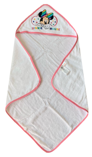 Accappatoio Triangolo Minnie Mouse DISNEY Neonato Bambina Asciugamano in Cotone - Min1727/1