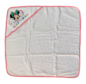 Accappatoio Triangolo Minnie Mouse DISNEY Neonato Bambina Asciugamano in Cotone - Min1727/1