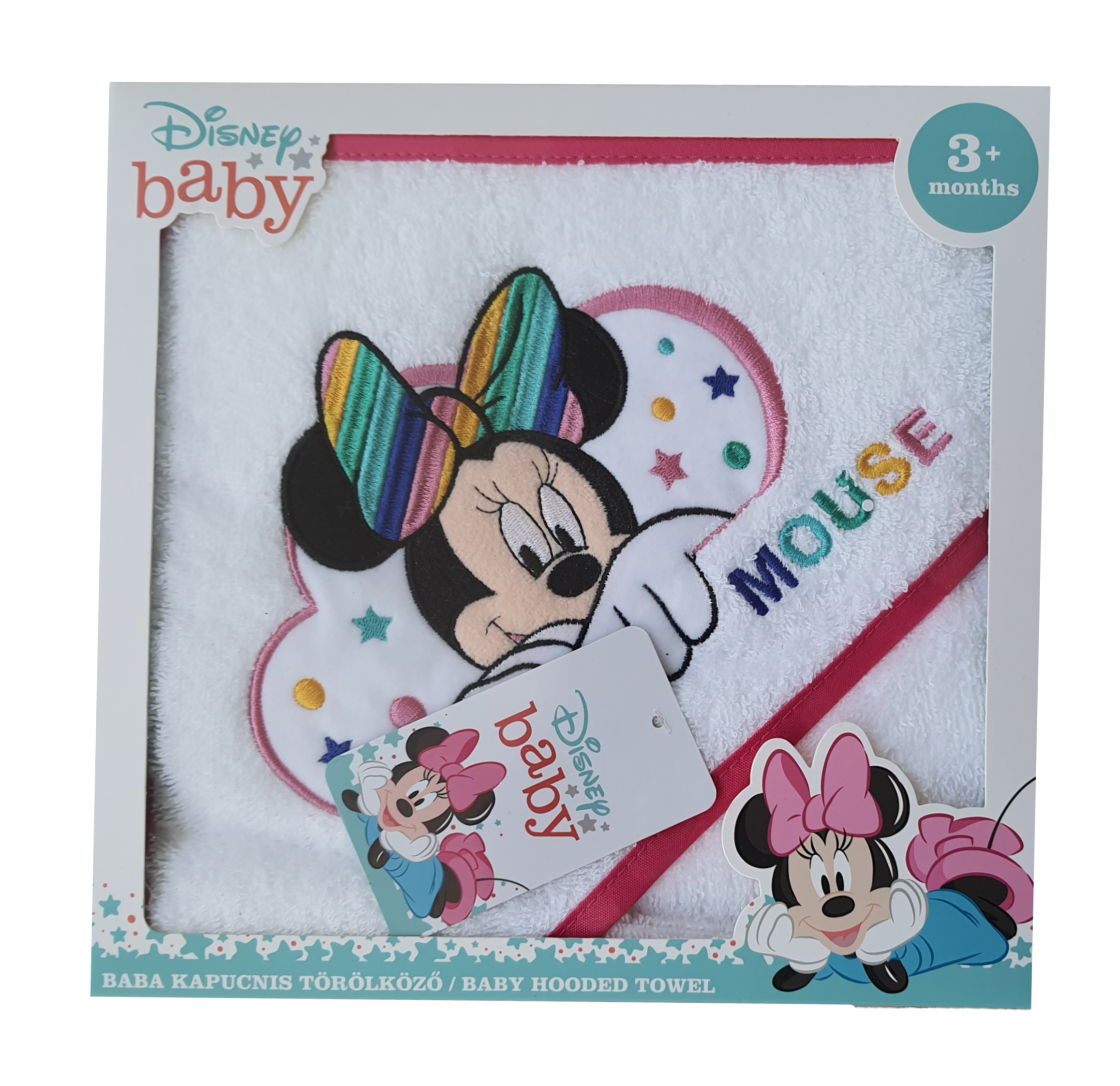Accappatoio Triangolo Minnie Mouse DISNEY Neonato Bambina Asciugamano in Cotone - Min1727/2