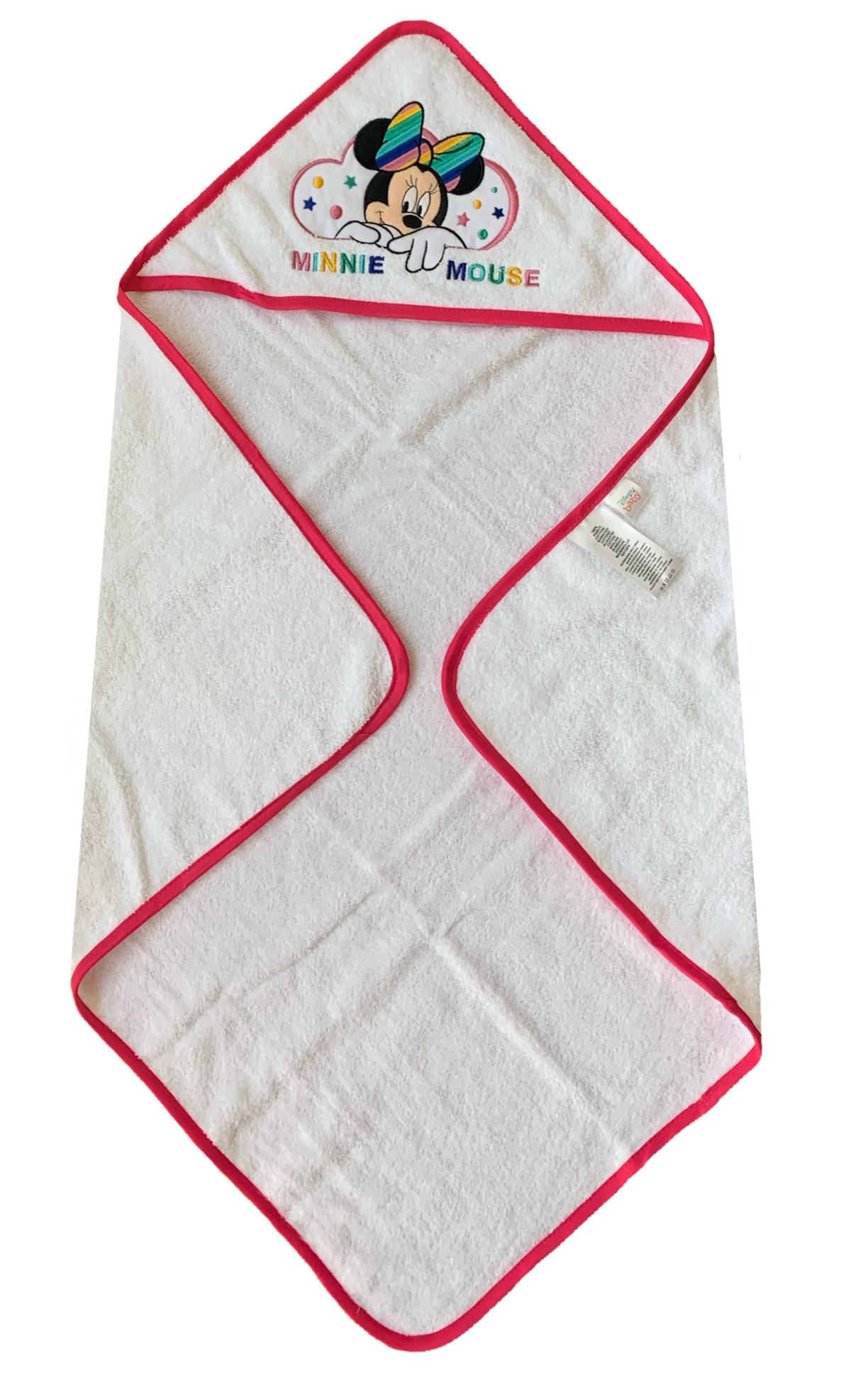 Accappatoio Triangolo Minnie Mouse DISNEY Neonato Bambina Asciugamano in Cotone - Min1727/2
