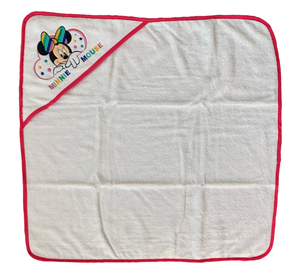 Accappatoio Triangolo Minnie Mouse DISNEY Neonato Bambina Asciugamano in Cotone - Min1727/2