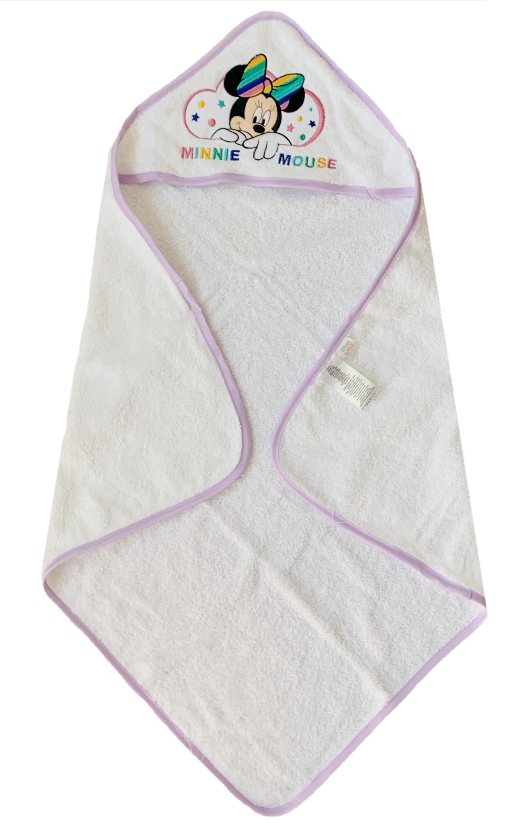 Accappatoio Triangolo Minnie Mouse DISNEY Neonato Bambina Asciugamano in Cotone - Min1727/3