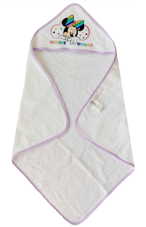 Accappatoio Triangolo Minnie Mouse DISNEY Neonato Bambina Asciugamano in Cotone - Min1727/3