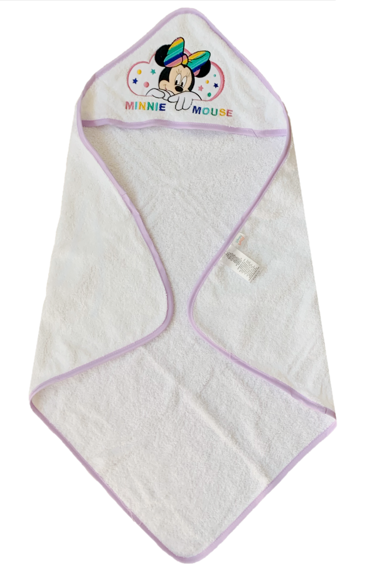 Accappatoio Triangolo Minnie Mouse DISNEY Neonato Bambina Asciugamano in Cotone - Min1727/3