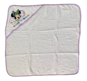 Accappatoio Triangolo Minnie Mouse DISNEY Neonato Bambina Asciugamano in Cotone - Min1727/3