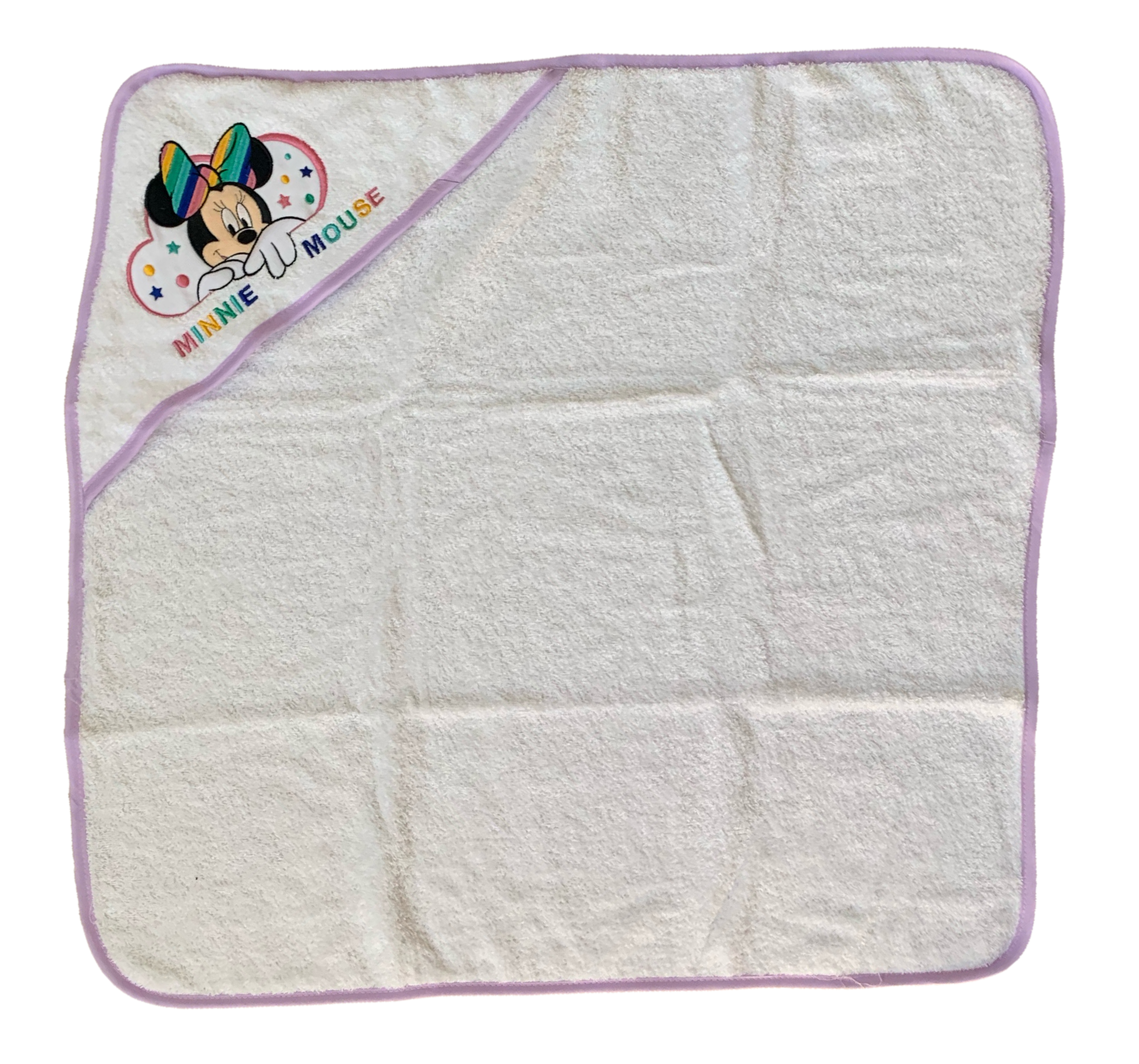 Accappatoio Triangolo Minnie Mouse DISNEY Neonato Bambina Asciugamano in Cotone - Min1727/3