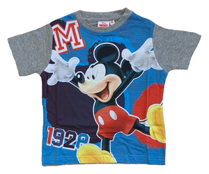 Completo Estivo Mickey Mouse DISNEY Topolino Short + T-Shirt Bambino 2/6 Anni - Mic2022-0760grigio