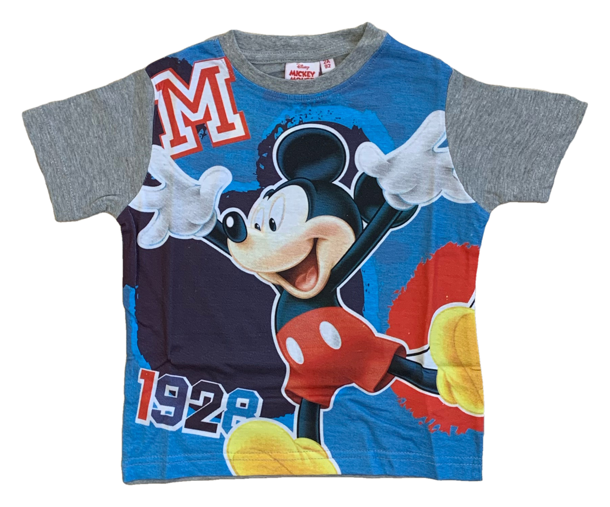 Completo Estivo Mickey Mouse DISNEY Topolino Short + T-Shirt Bambino 2/6 Anni - Mic2022-0760grigio