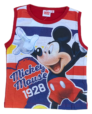 Completo Estivo Mickey Mouse DISNEY Topolino Short + Canotta Bambino 2/6 Anni - Mic2022-0538rosso