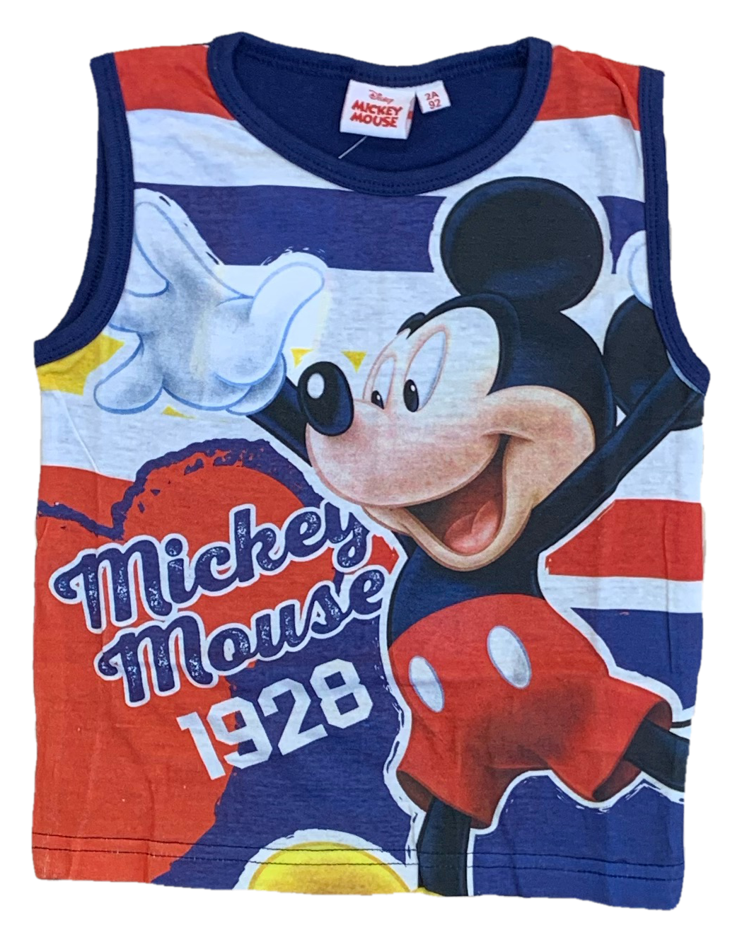 Completo Estivo Mickey Mouse DISNEY Topolino Short + Canotta Bambino 2/6 Anni - Mic2022-0538blu