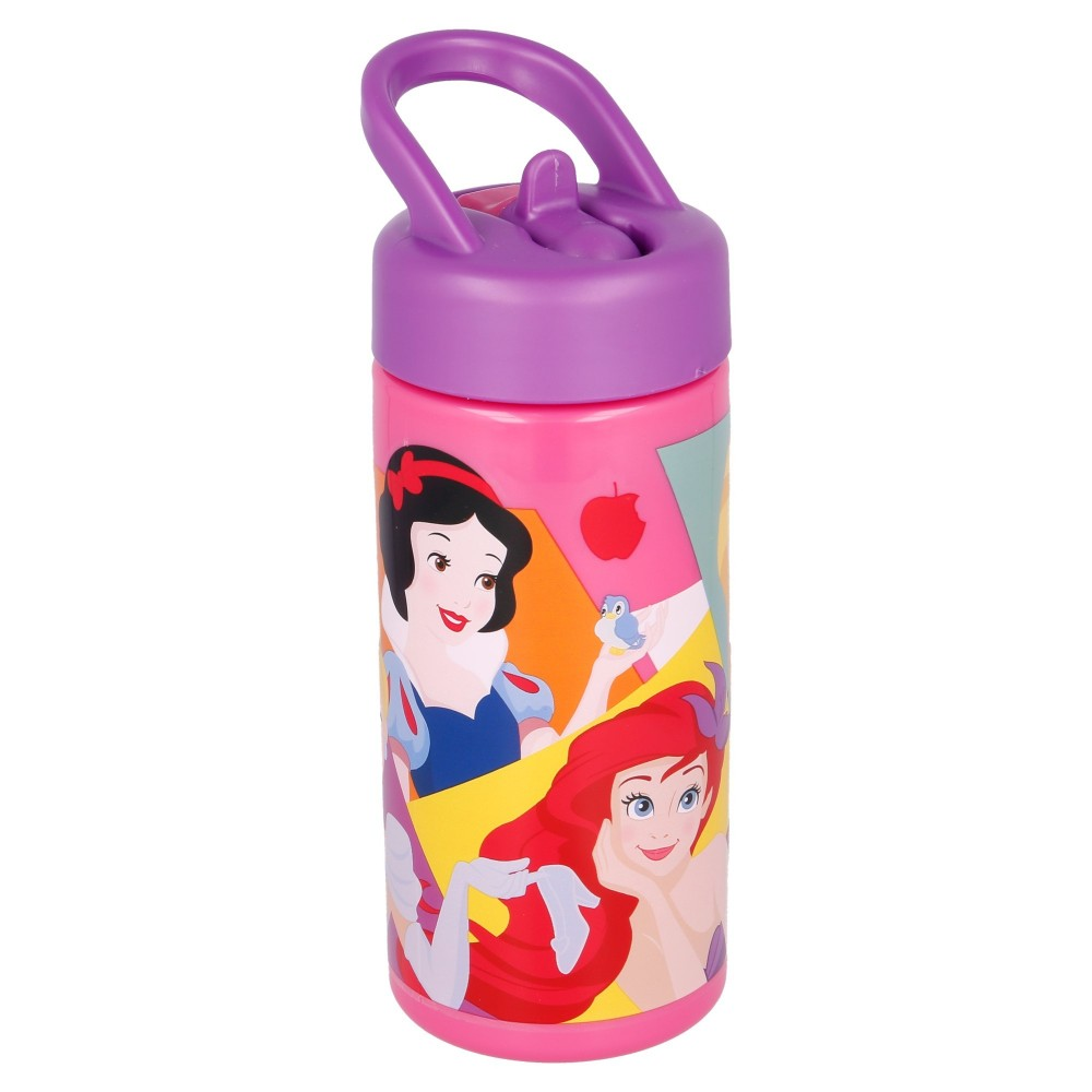 Borraccia Principesse DISNEY Biancaneve Ariel Rapunzel Jasmine con Beccuccio Ripiegabile Ml. 410 - St48101