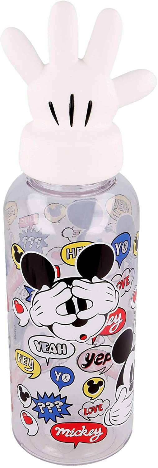 Borraccia con Tappo Svitabile 3d Mickey Mouse DISNEY Topolino 560 Ml in Tritan - St10108